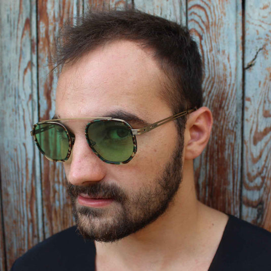 Occhiali da Sole uomo donna dp69 tondi in metallo e acetato DPS113-11