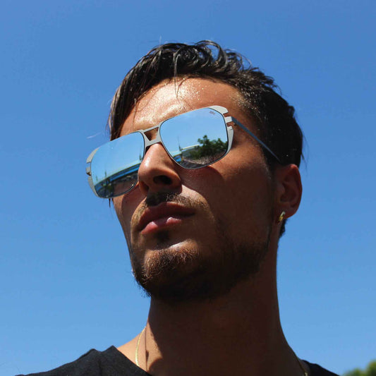 Occhiali da Sole uomo dp69 in acciaio forma aviatore DPS130-01