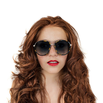 Sunglasses for men and women dp69 DPS064-55 in metal and acetate round shape