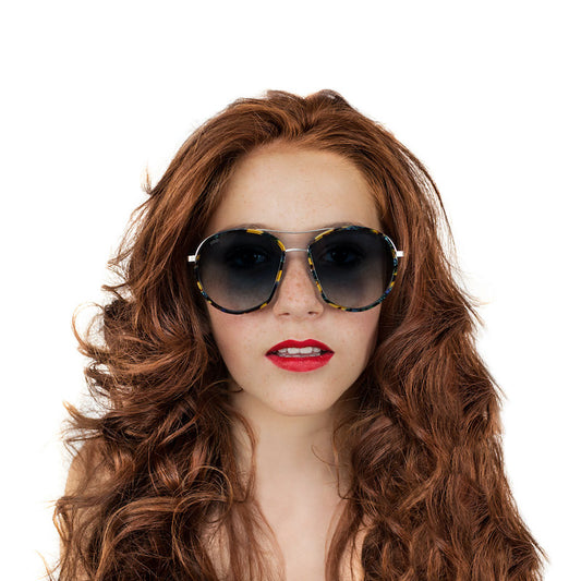 Sunglasses for men and women dp69 DPS064-55 in metal and acetate round shape