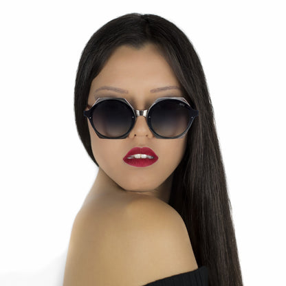Woman sunglasses dp69 in steel hexagonal shape DPS095-01