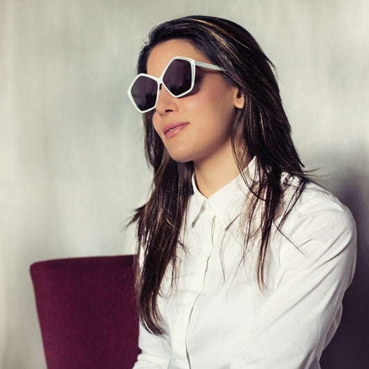 Gafas de sol mujer dp69 en acero DPS099-01 forma pentagonal