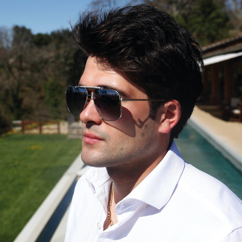 Gafas de sol de hombre rectangulares dp69 en metal DPS066-01